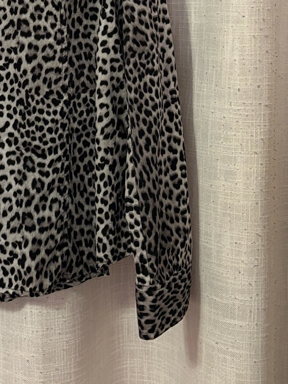 Michael Kors Gray & Black Animal Print Button Down Blouse